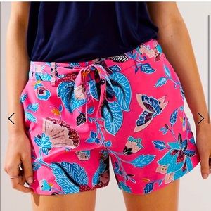 LOFT Pink Floral Leaf Print Shorts 6P